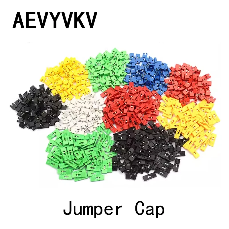 100PCS Jumper Cap 2.54mm Pitch Pin Header Connector Long Type Jumper Plug Cover 5 Colors DIY Repair Parts diygba