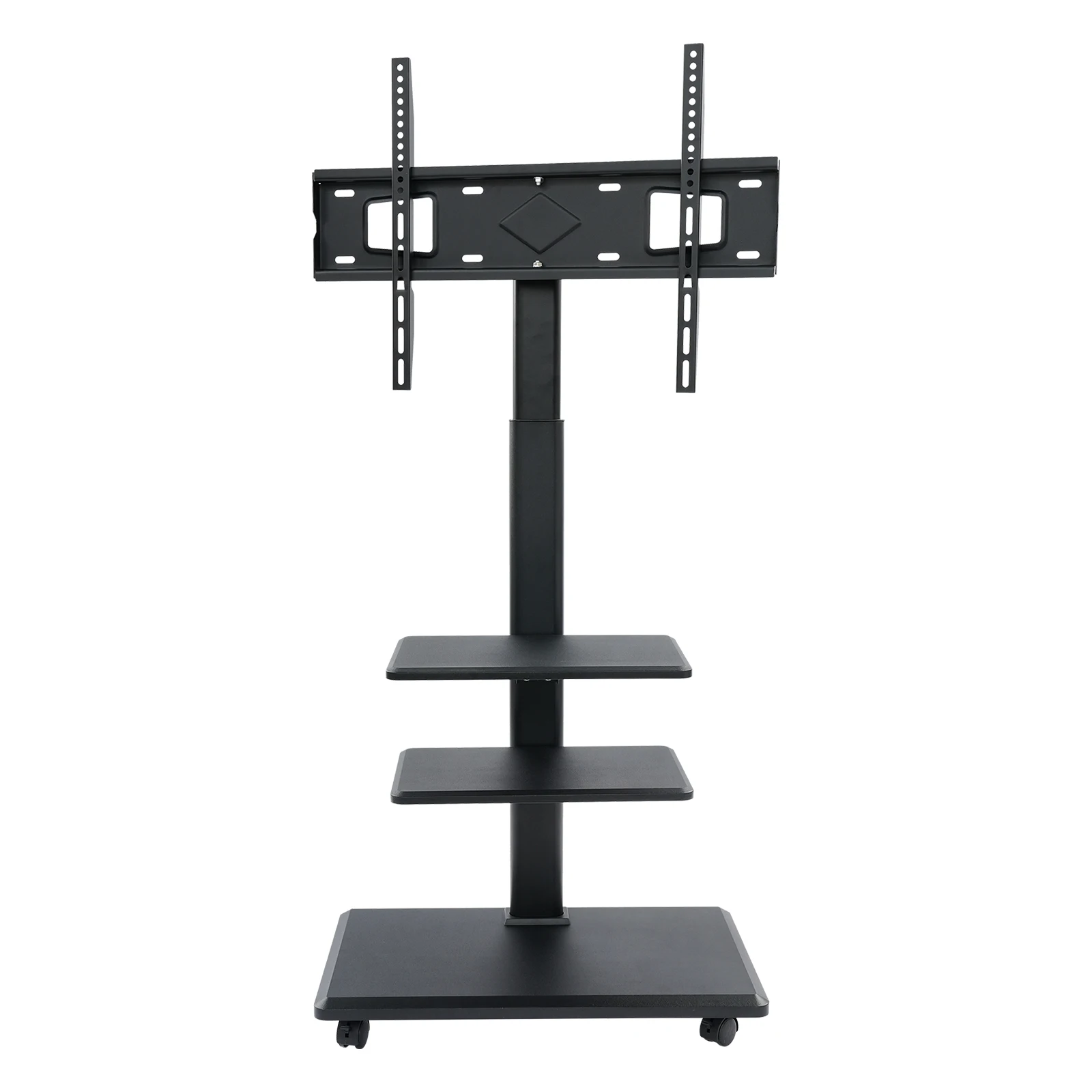 Adjustable Mobile TV Stand 4-tier 45kg Load TV Stand W/Storage Shelves Home Office Use for 32-70 Inch TV