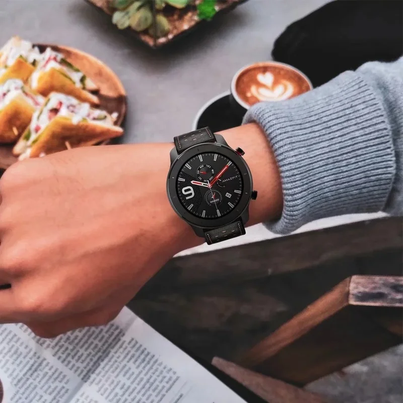 Breathable Genuine Leather Strap for Huami Amazfit GTS/GTR 42MM/47MM /Bip S Smart Watch Accessories Replacement Watch Band