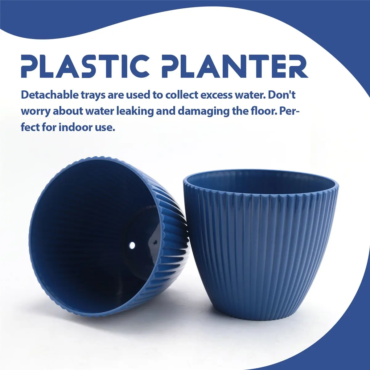newyear828 Plastic Planter Pots for Plants, 5 Pack 6 Inch Flower Pots with Drainage Holes and Saucers, for Indoor Outdoor D