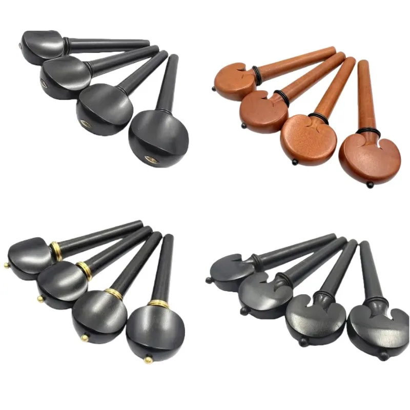 4Pcs Cello Tuning Pegs Multiple Sizes Optional Jujube Wood Ebony 4/4 Cello Replacement Instrument Accessories