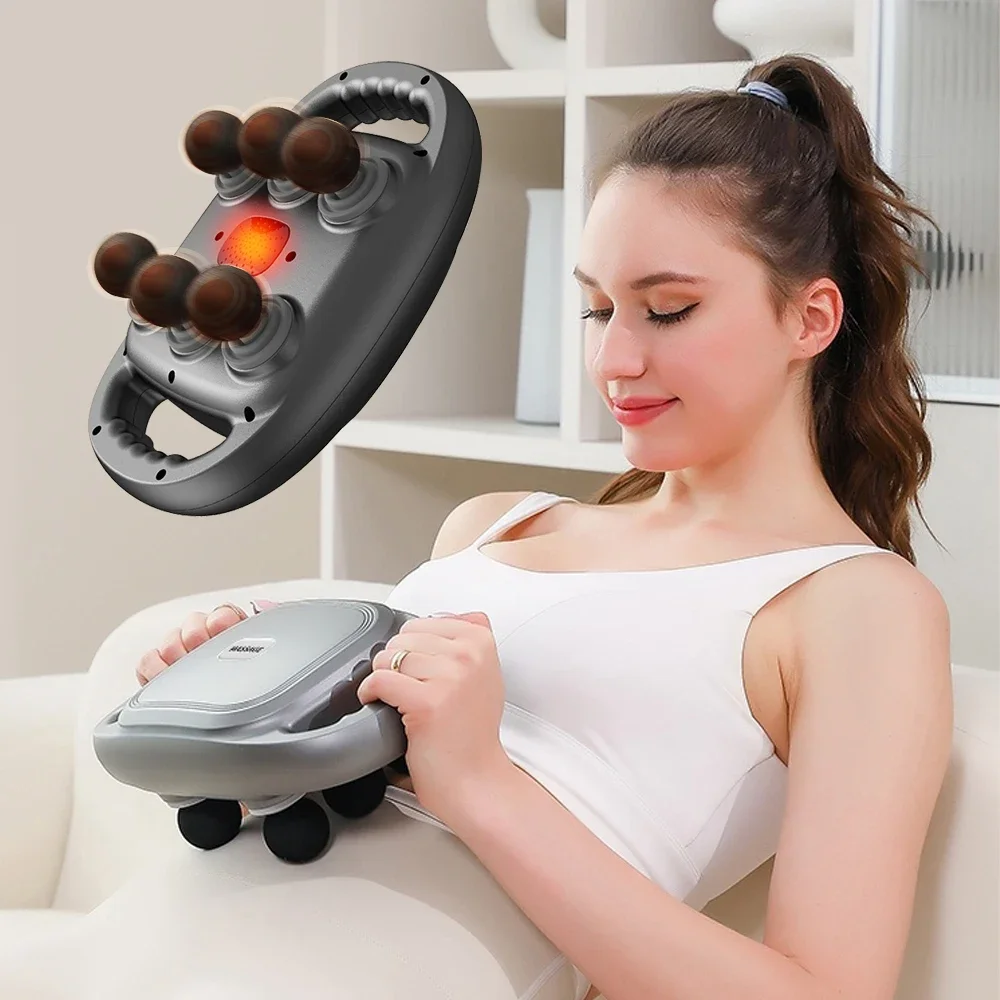 Hot Sale 6-Headed Fascia Gun, Deep High-Frequency Vibration Muscle Relaxation Massager for Back and Waist massage  massage guns