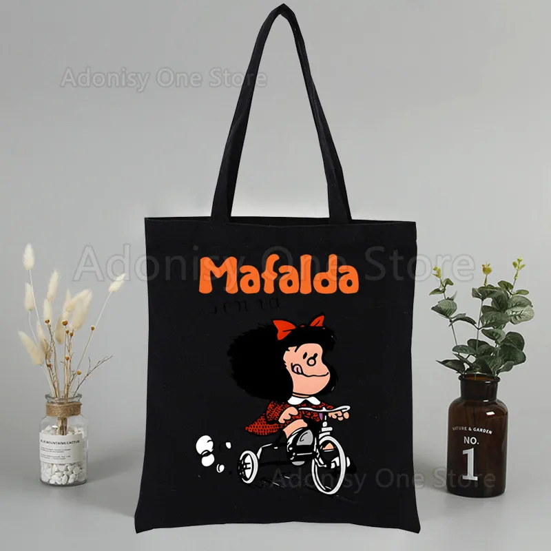 Mafalda-Mini Tecido Coin Purse para Feminino, pequeno saco de embreagem, bonito caso chave de lona coreano