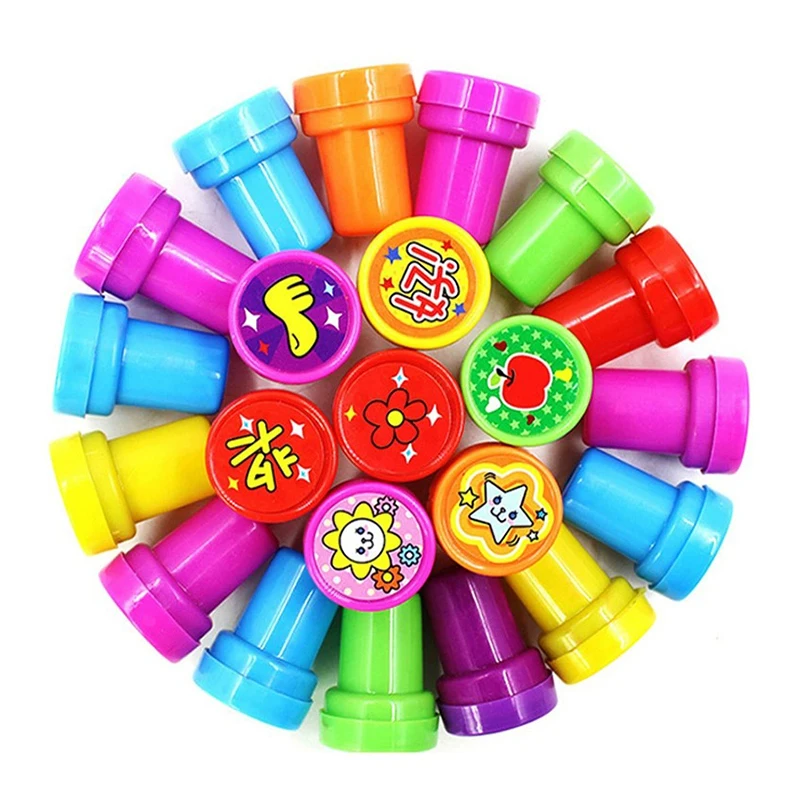 10/20/30PCS Random Pattern Cartoon Stamp Assorted Various Style DIY Scrapbooking Decorative Stamp Colorful Reward Prize Gift ZYF