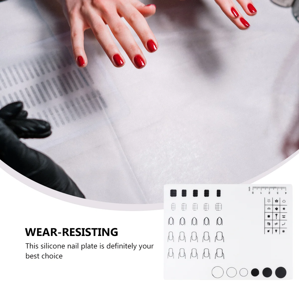 مسمار الفن سيليكون حصيرة مانيكير حصيرة ختم لوحة البولندية وسادة ملصق مائي دليل حاكم تخزين سهل التنظيف (نمط ب) #5