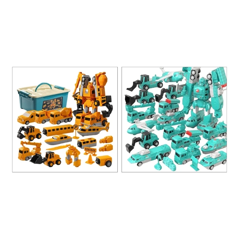 Colorful Assorted Vehicles with Magnet Cute Realistic Robot for Car Exciting Realistic Theme for Toddlers Baby Toy Kids