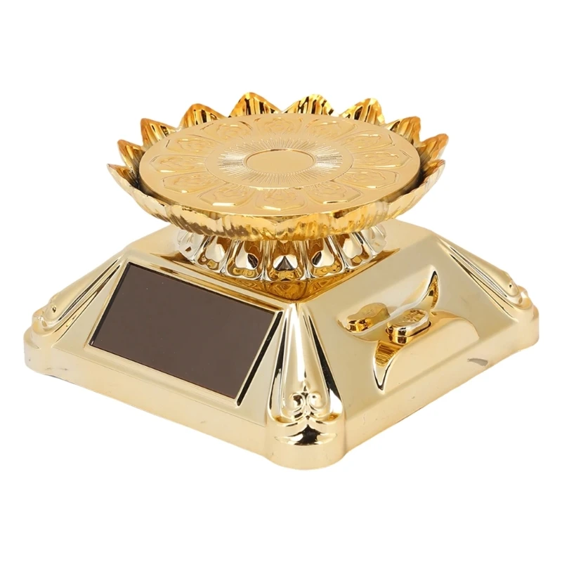  Flower Solar Jewelry Turntable 360 Degree Rotating LED Lighted Display Stand