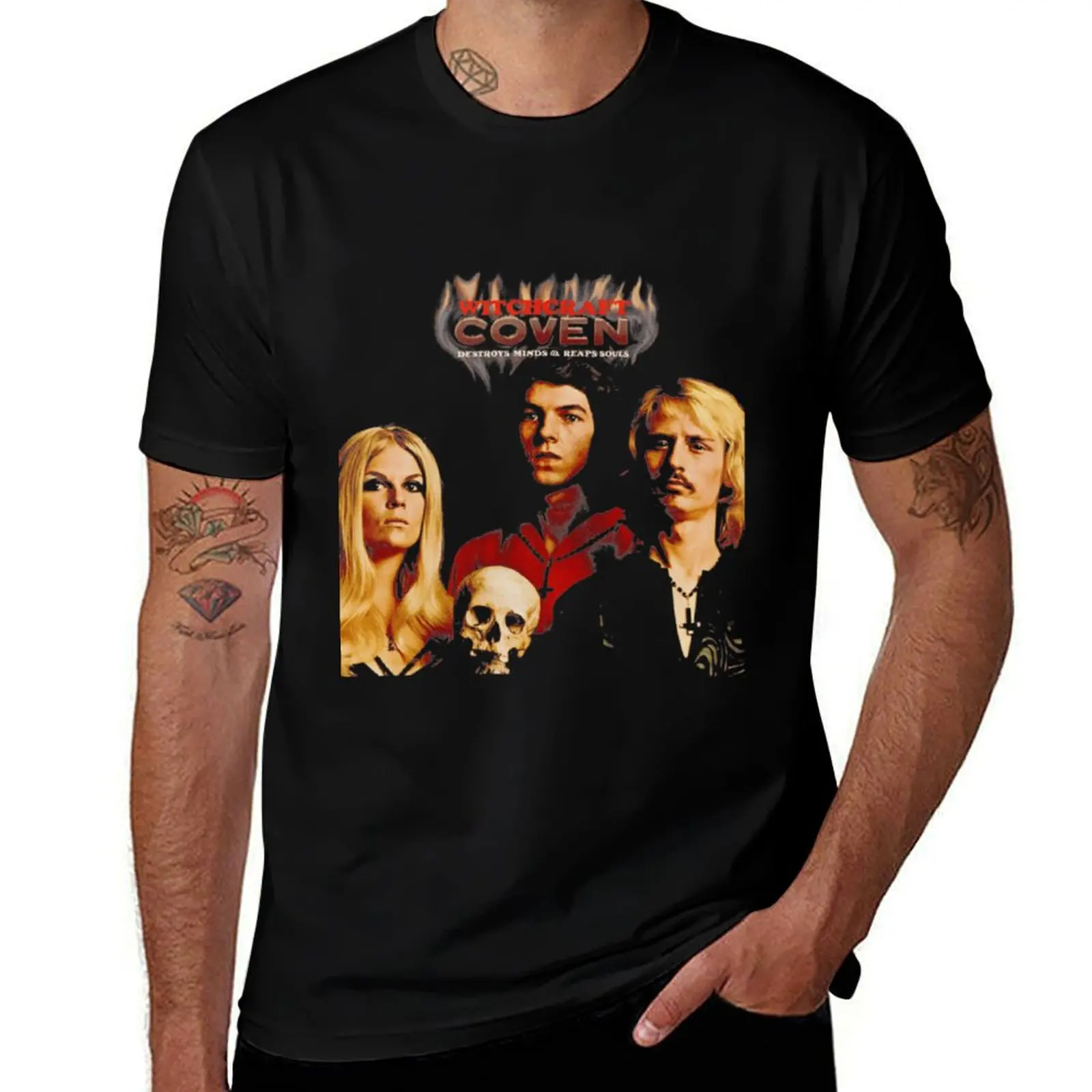 

хлопковая рубашка с лентой, мужская футболка с колдовством, темные мужские рубашки, забавные футболки Coven для графических рубашек, футболка, качественный юмор, высокий