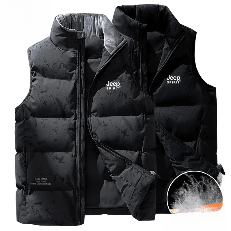 

ex Quilted Jaet Du down Vest Warm Outerwear Large Size Men's Vest Couple Sle Youth Faion Autumn Winter Coat