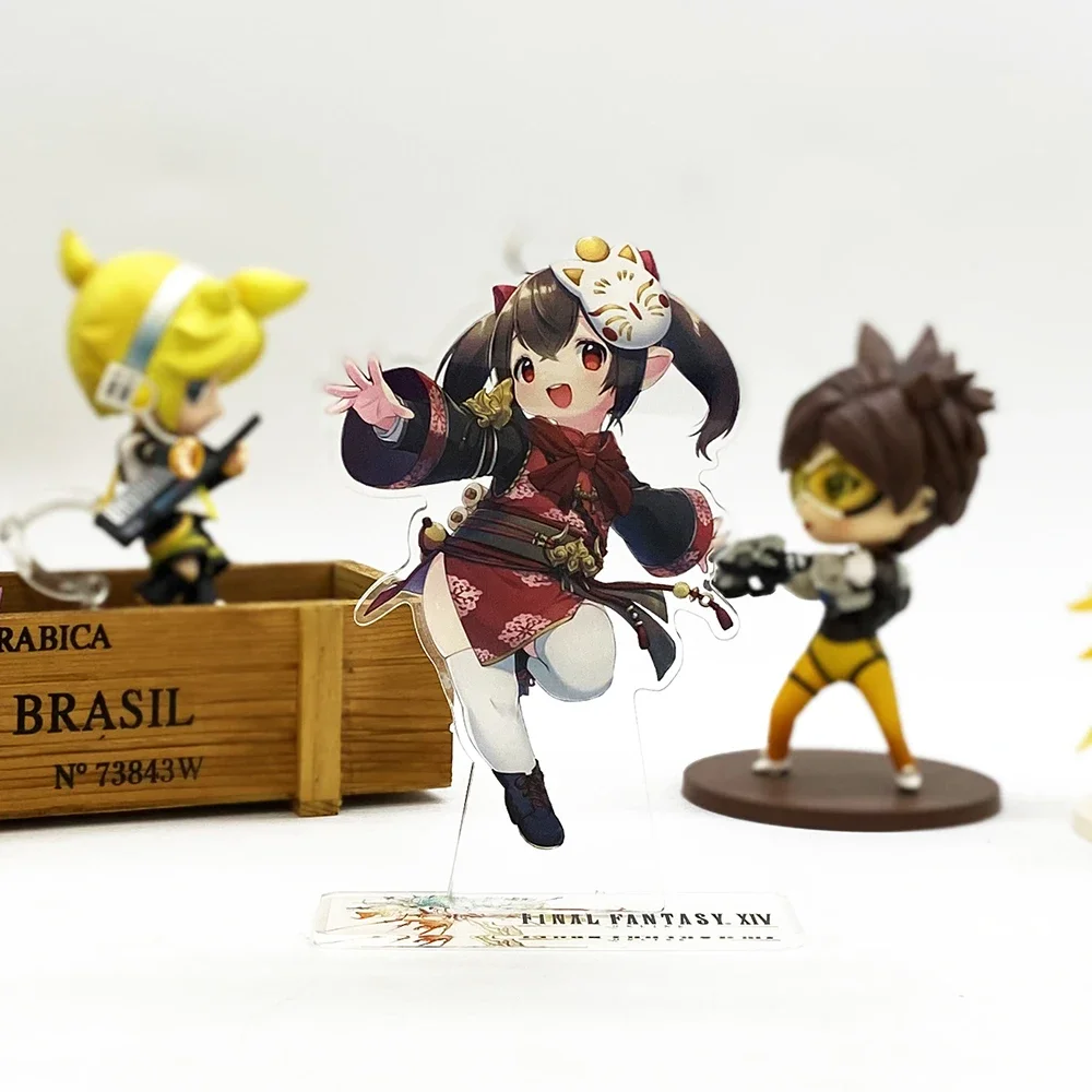 FF14 Lalafell Fran anime toy acrylic standee figurines desk decoration cake topper