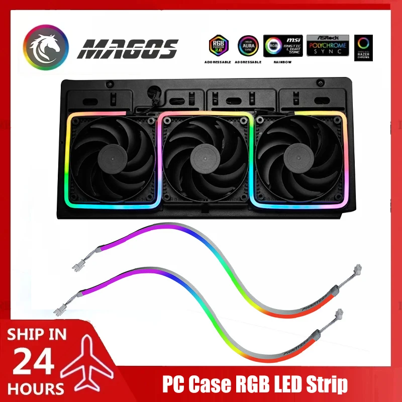 Phanteks RGB Neon LED Strip Light Bar 5V ARGB Support ASUS/GIGA M/B. SYNC PC Case Decoration 40cm/55cm/100cm