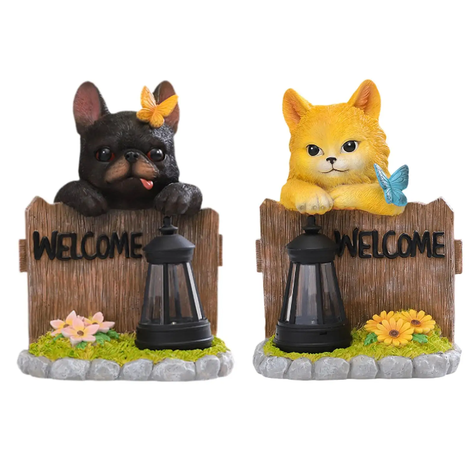 

Animal Sculpture Ornament Resin Art Decorating Hang on Wall Cartoon Craft Statue for Yard Housewarming