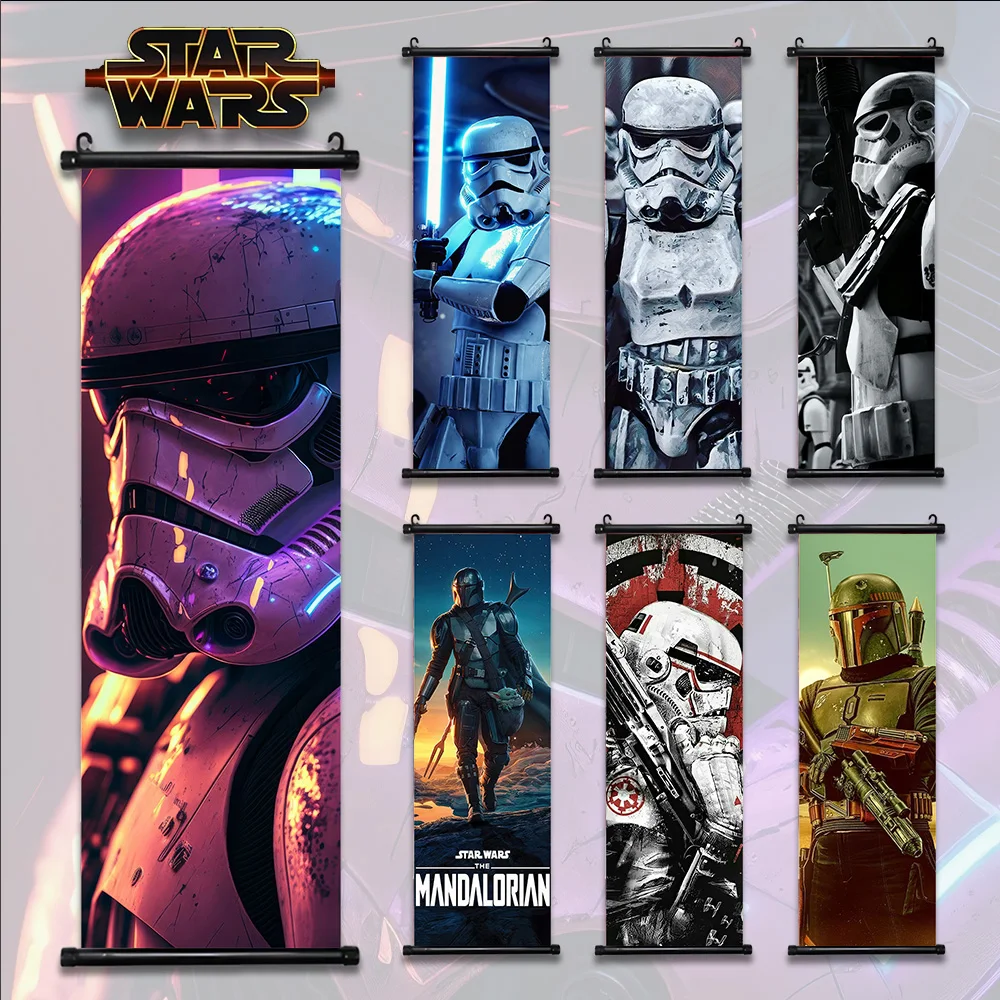 Disney Star Wars película cómic Stormtrooper póster pared obra de arte pintura en lienzo Luke Skywalker desplazamiento colgante decoración papel tapiz artístico