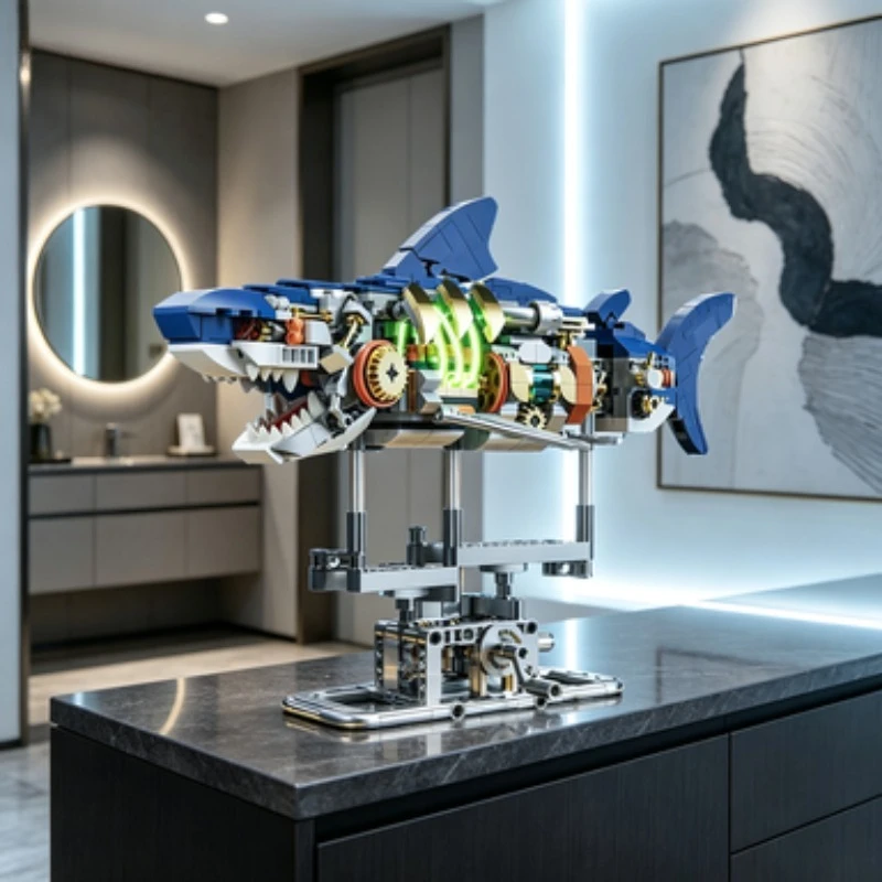 Creative DIY Mechanical Animal Building Blocks Kit,Whale MOC Model,Elegant Desktop Ornament, Party Favor & Holiday Souvenir Gift