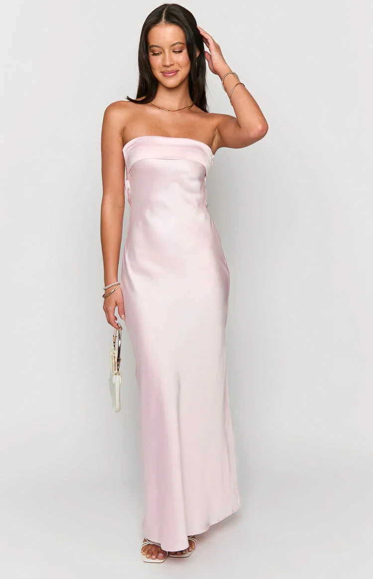 

Classic Strapless Backless Slim Dress Summer Elastic Strap Satin Lady Celebrity Evening Cocktail Prom Party Dresses