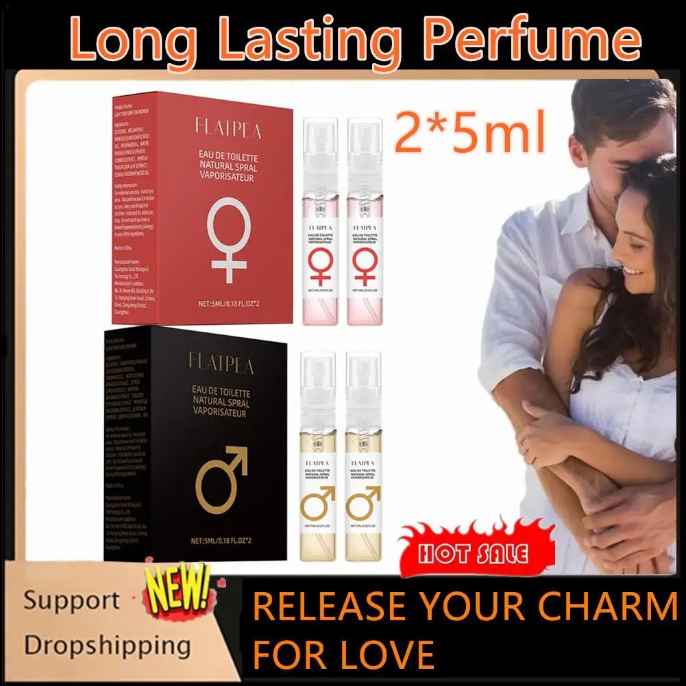 2pcs 5ml Portable Intimate Partner Sex Perfume Pheromone Perfume Stimulates Flirtation Perfume Womens Natural Soft Portable Perf