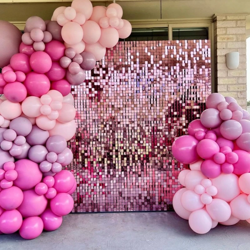 

12Pcs/lot Photo zone Sequare Shimmer Sequins Wall Backdrop Panels Bachelorette Party Room Decoration Birthday Home Decorations