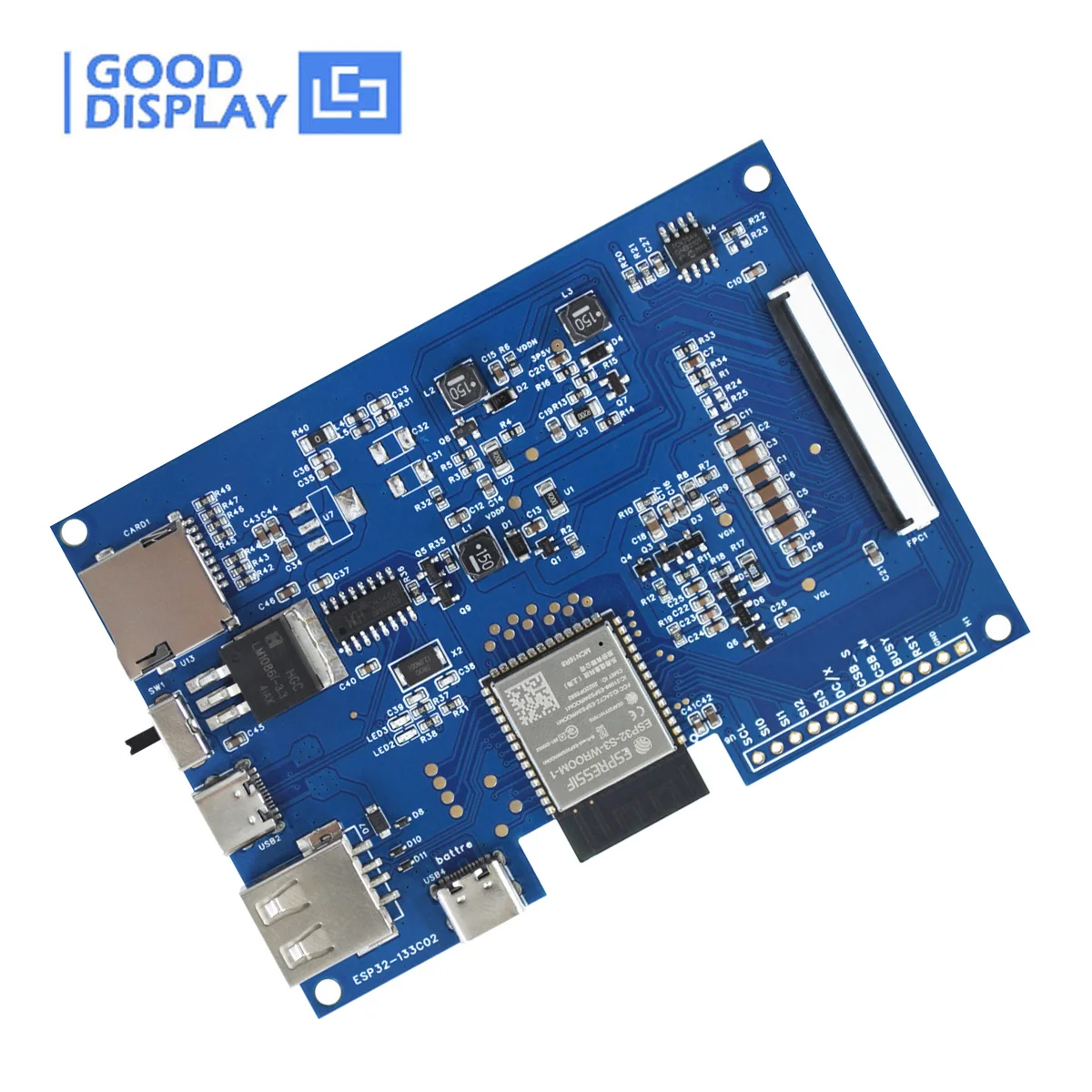 GooDisplay 13.3" E6 Color E Ink Display Driver Board, Wi-Fi/USB/SD Card Support, ESP32-133C02