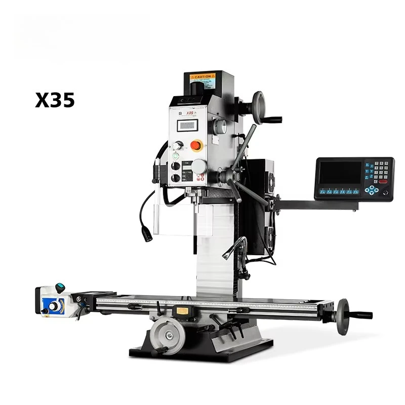 เครื่องกลึงและกัดแบบคอมโบความเร็วสูง X35 พร้อมโต๊ะทำงานและจอแสดงผล 3 แกน