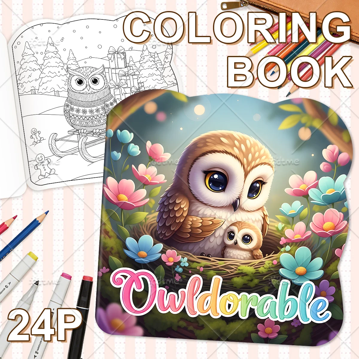 Owldorable Coloring Book for Adults Cute Cozy Daily Activities Irregular Patterns for Relaxation (Cozy Spaces Coloring)