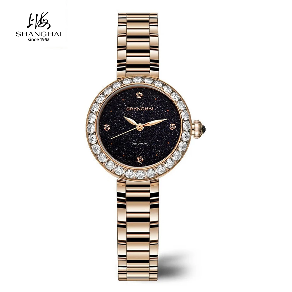 

Shanghai Watch 31mm Women's Automatic Mechanical Wristwatch Aventurine Dial 316L Stainless Steel Sapphire Crystal Watches S8002