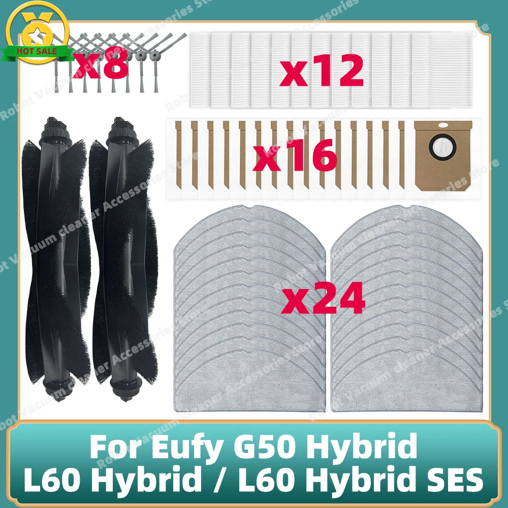 

Compatible For Eufy G50 Hybrid / L60 Hybrid / L60 Hybrid SES Main Side Brush Hepa Filter Mop Cloth Accessories Spare Parts