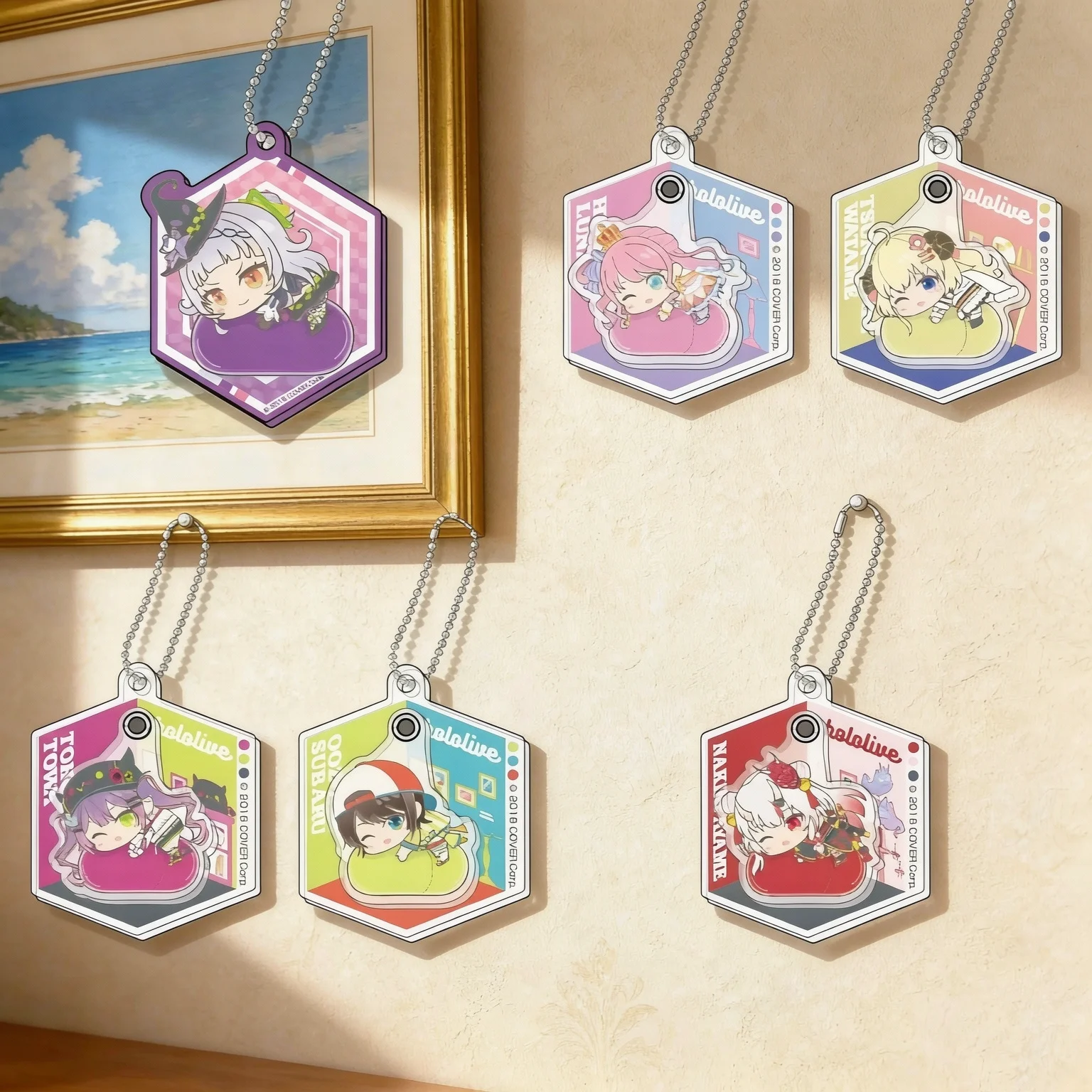 Anime Hololive Q Version Acrylic Keychain Bag Car Keychain Cell Phone Pendant Present Friend Festivals Gifts 6cm