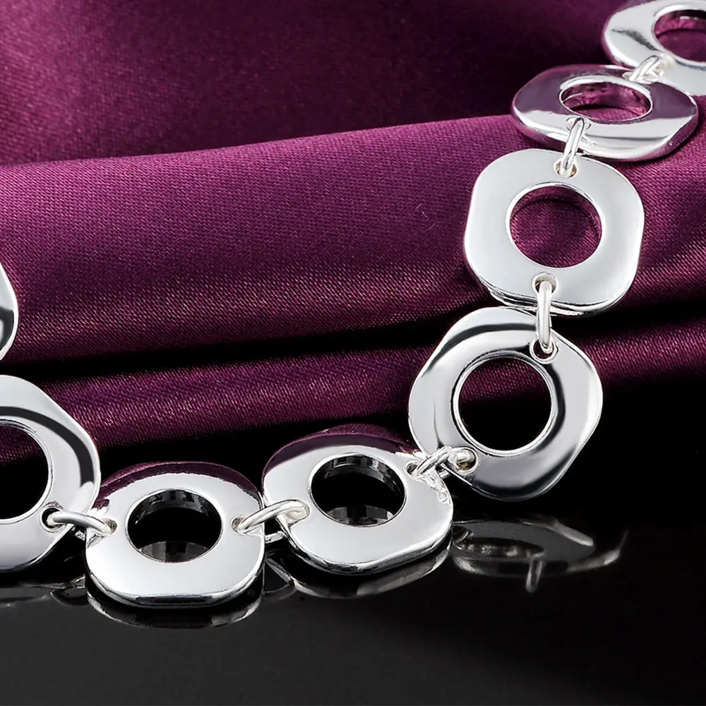 Hot 925 bracciali in argento Sterling classico moda catena quadrata per donna festa di nozze regalo di natale gioielli di alta qualità