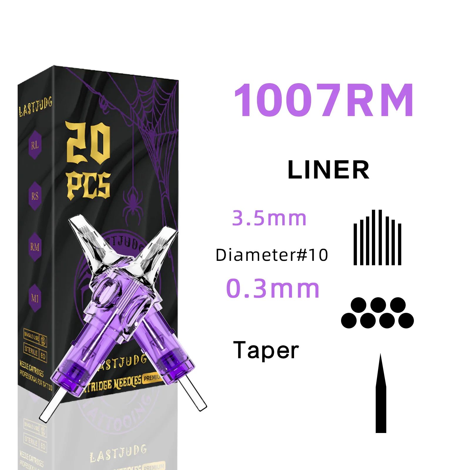 LASTJUDG Tattoo Needles 20PCS Disposable Tattoo Needles RL RS M1 RM Permanent Makeup Tattoo Cartridge Needle For Tattoo Pen image 3