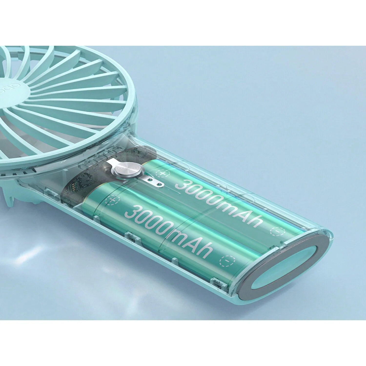 مروحة صغيرة محمولة بقدرة 3000 مللي أمبير في الساعة، مروحة محمولة قوية، تصميم لطيف، مروحة مكتب صغيرة شخصية 3 سرعات مع قاعدة، USB مكياج خفيف الوزن