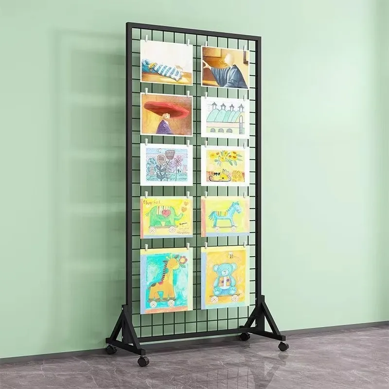 Custom wire mesh grid, snack hook, multi-functional metal mesh wall panel display rack