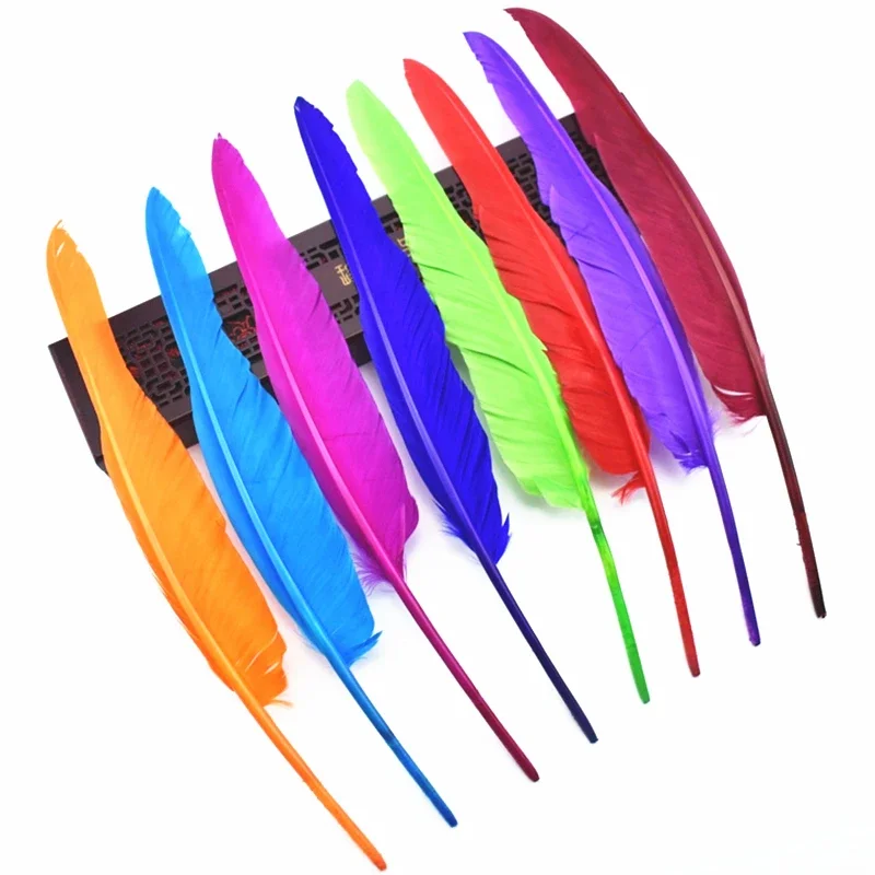 Türkische Flügelfedern zur Dekoration, 25-30cm, Gänsefedern für Bastelarbeiten, weiße und schwarze Federn, Stifte, Schmuck, Handwerksaccessoires, Karneval – Detail 3