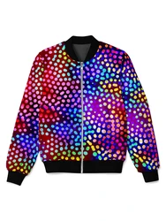 Psychedelic Graphic Jacket Pop 3D Printed Zipper Jacket Unisex Casual Overcoat Loose Plus Size Zip Up Purple Coat Sportwear Top