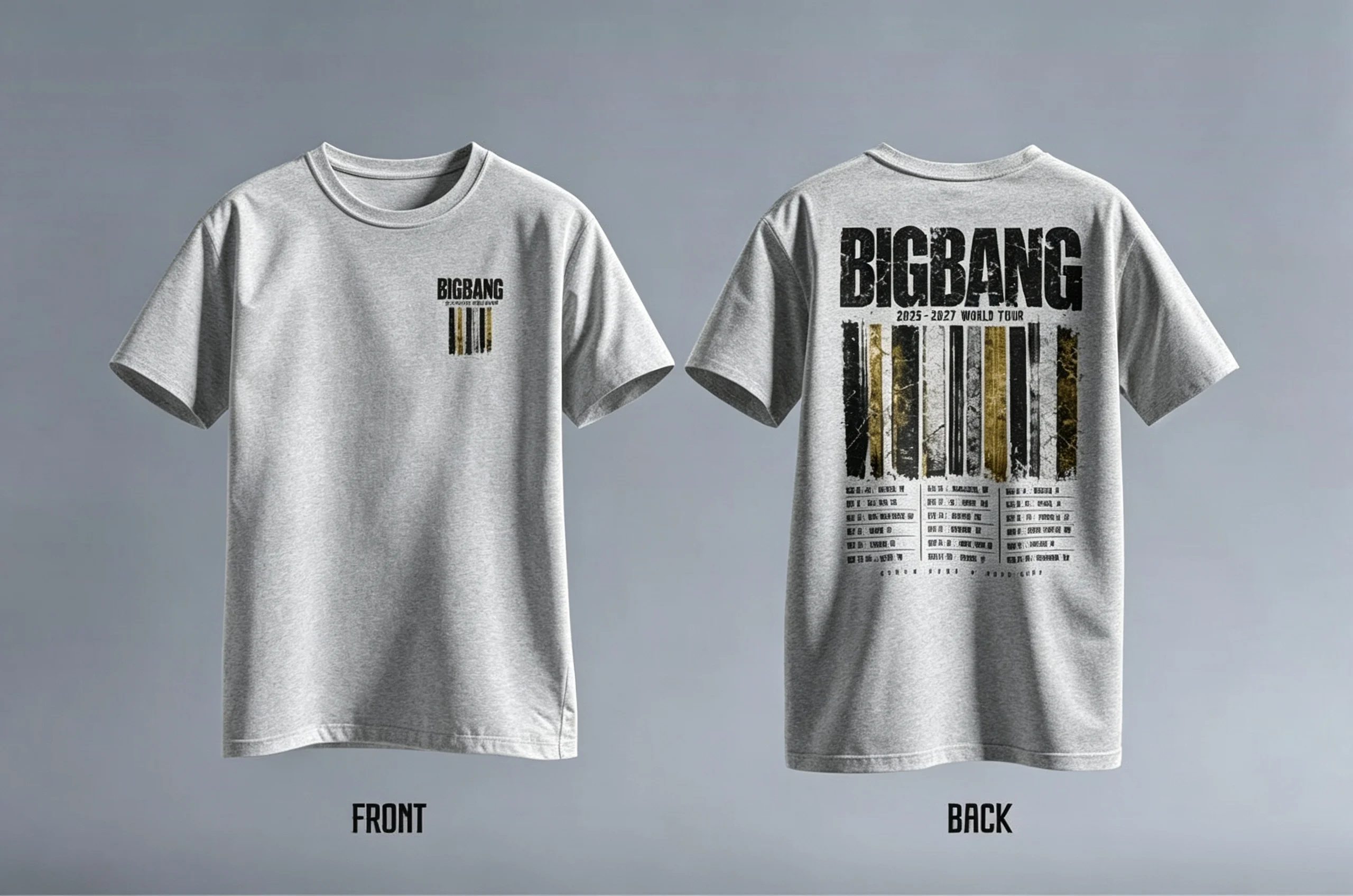 Bigbang 20. Jubiläums-Merch-T-Shirt 2025-2027 Welttournee Vorder- und Rückseitengrafikdruck Kpop Unisex Kurzarm-T-Shirt für Fans – Detail 8