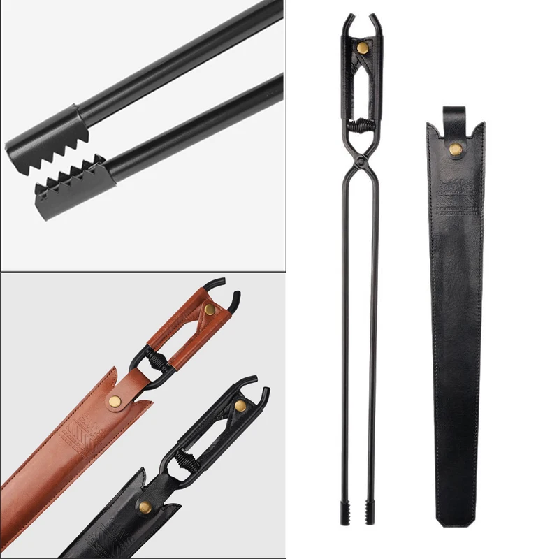 

Carbon Steel Charcoal Tongs Durable Fire Poker for Outdoor Camping & Barbecue, Secure Grip for Effortless Grilling