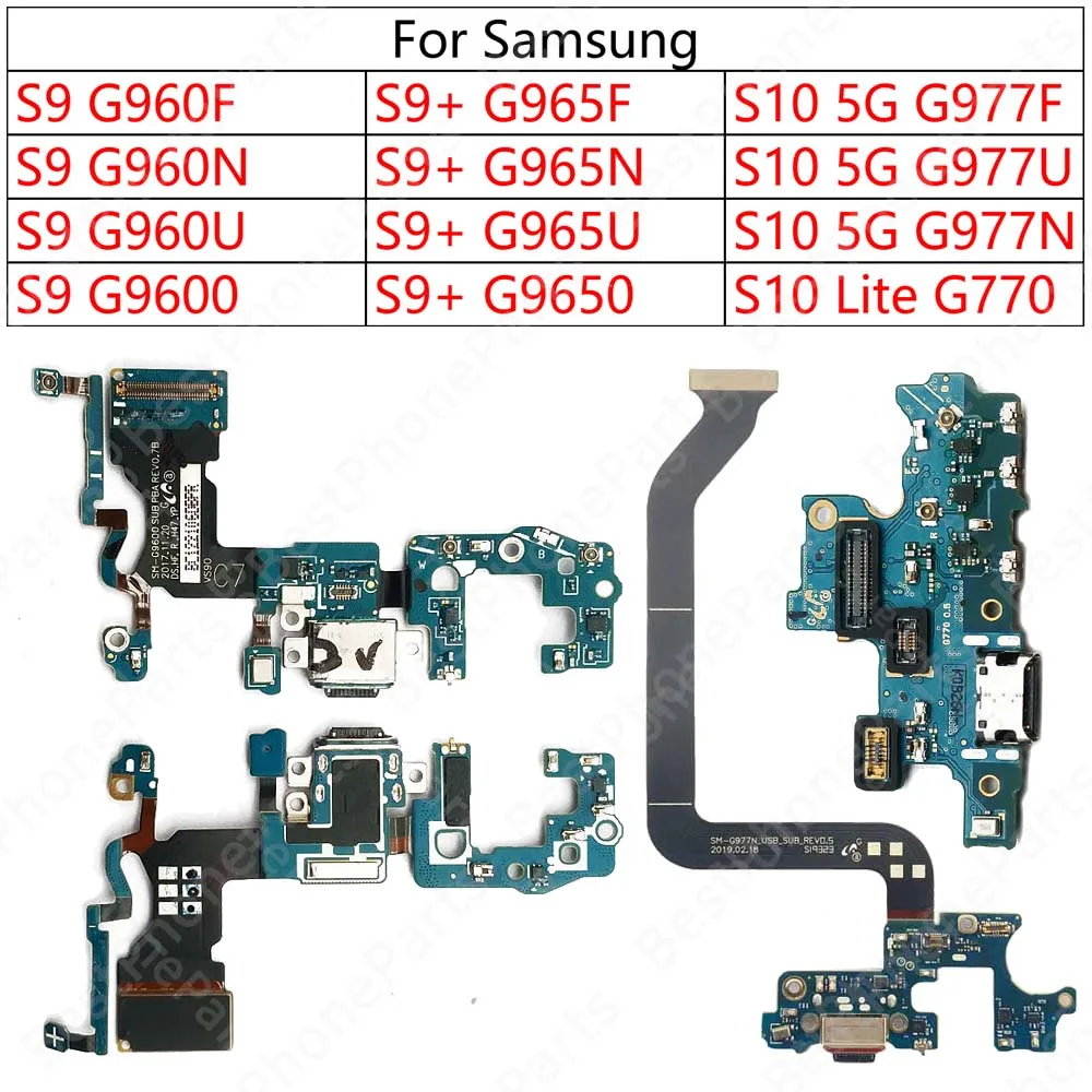 Charge Board For Samsung Galaxy S9 Plus S9+ S10 Lite 5G G960 G965 G977 G770 Charging Port Plate Usb Connector Flex Cable