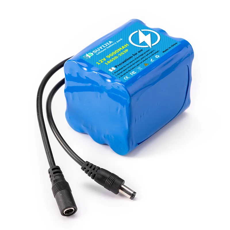 12V 9000mAh 3S3P battery pack 18650 lithium ion 12V 9000mAh DC12.6V super large capacity rechargeable battery with BMS + charger