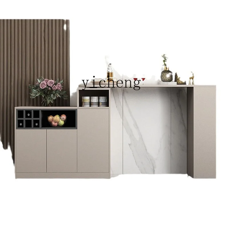 ZK Hallway Home Living Room Sideboard Cabinet Integrated Wall Multi-Functional Wine Cabinet Kitchen Island