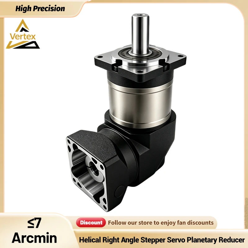 Corner Reducer Helical Right Angle Planetary Reducer 7 Arcmin Nema17/Nema23/Nema34 Stepper Gearbox 40/60/80/90/110/100/130 Servo