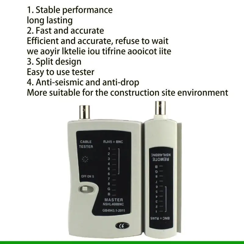 U55c RJ45 сетевой тест кабеля для сетевого телефона LAN RJ45 BNC Линейный сетевой проволоки