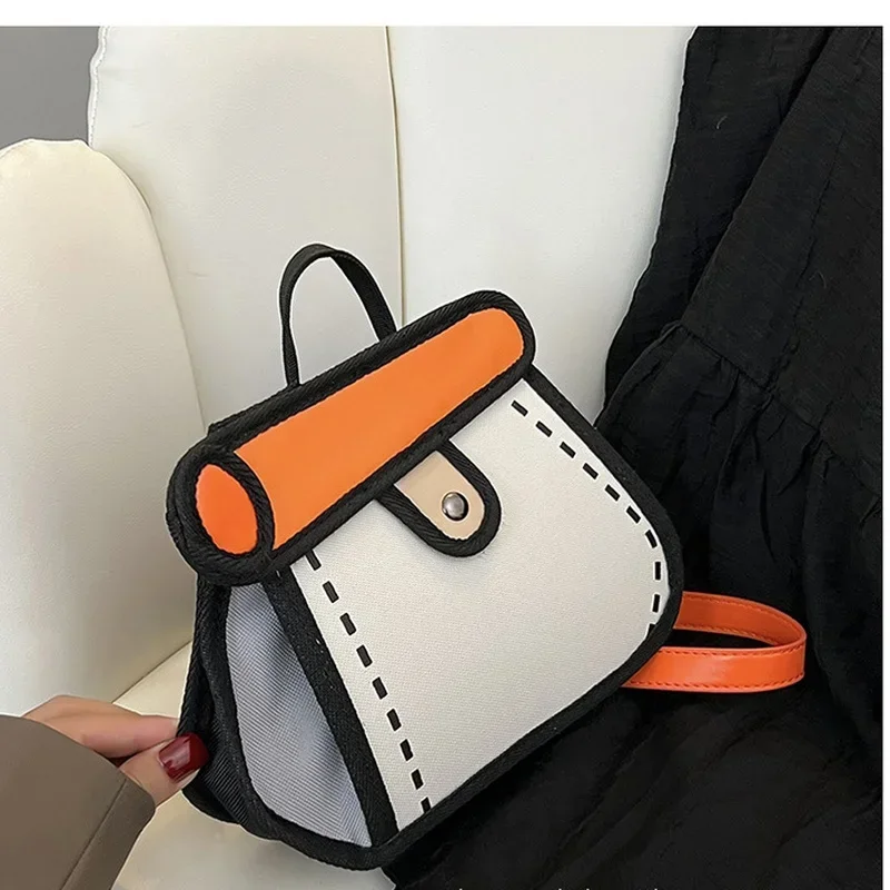 Anime Cartoon Cartoon Girl Heart Cute Cake Bag 2024 New Chain Color Contrast One Shoulder Crossbody Bag Girl Shoulder Bags