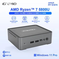 GXMO-Mini PC AMD Ryzen 7 5800U, 8 núcleos, Wi-Fi 6E, 4,4 GHz, M.2, NVME, SSD, 2000 MHz, doble canal