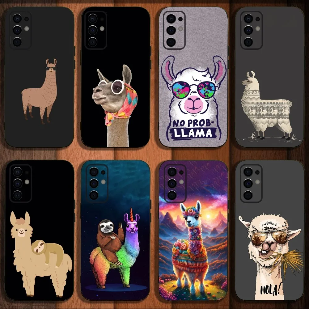 Lama Llama Alpacas Phone Case For Samsung S24,S21,S22,S23,S30,Ultra,S20,Plus,Fe,Lite,Note,10,9,5G Black Soft Cover