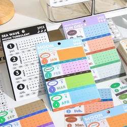 4 styles 3 pcs Perpetual calendar Series sticker Decorative Diy Diary Album Scrapbooking Material Junk Journal Supplies