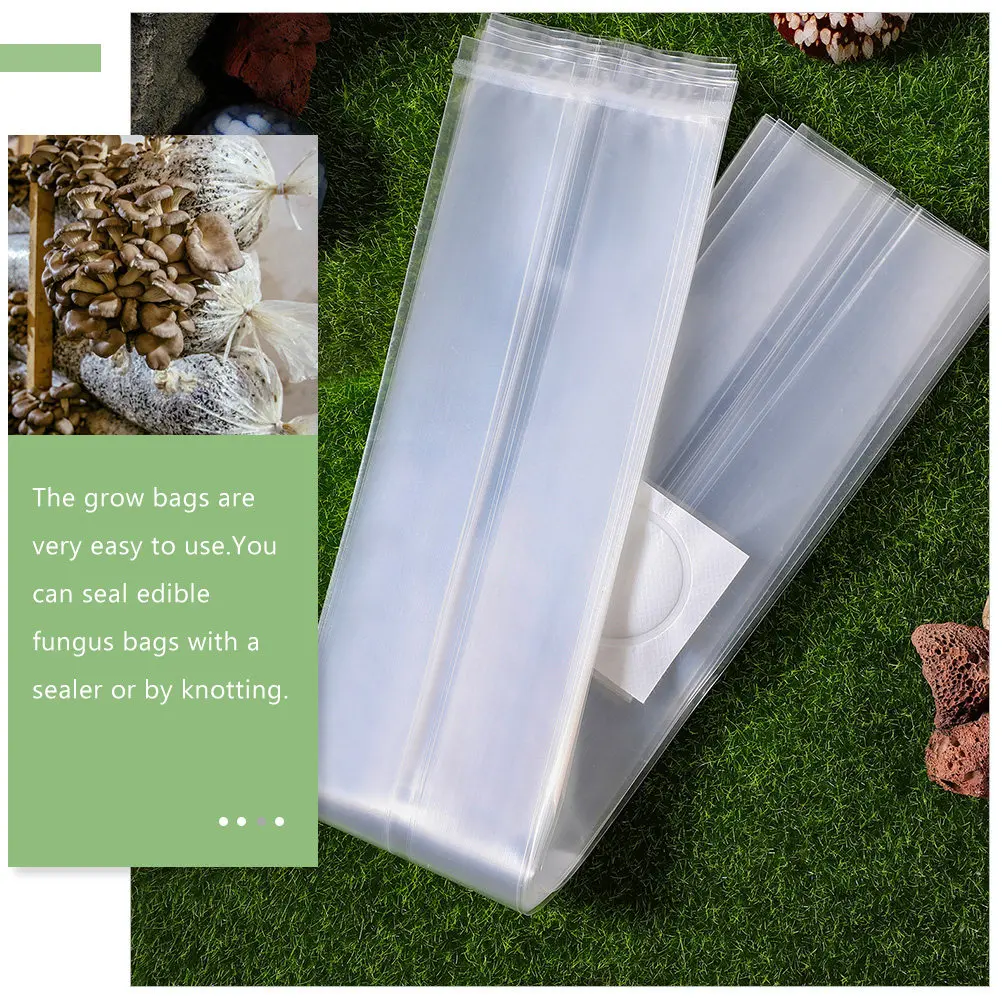 30pcs Breathable Mushroom Growing Bags – Sterilizable PP Spawn Cultivation Bags for Shiitake, Oyster & Ganoderma
