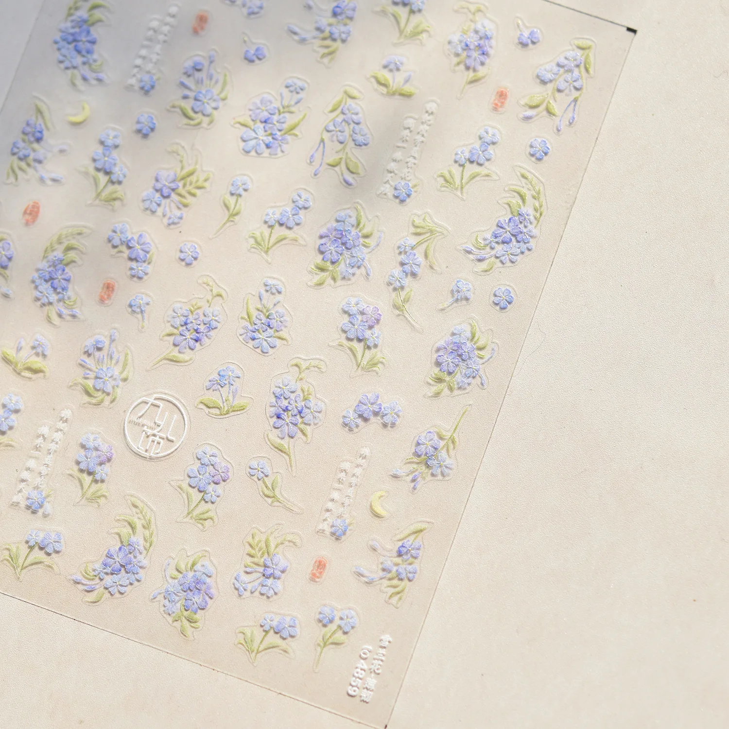 White Lily of the Valley Fresh Flowers Bouquet Wreath Bowknots 5D Nail Art Stickers Self Adhesive Decorations Manicure Decal