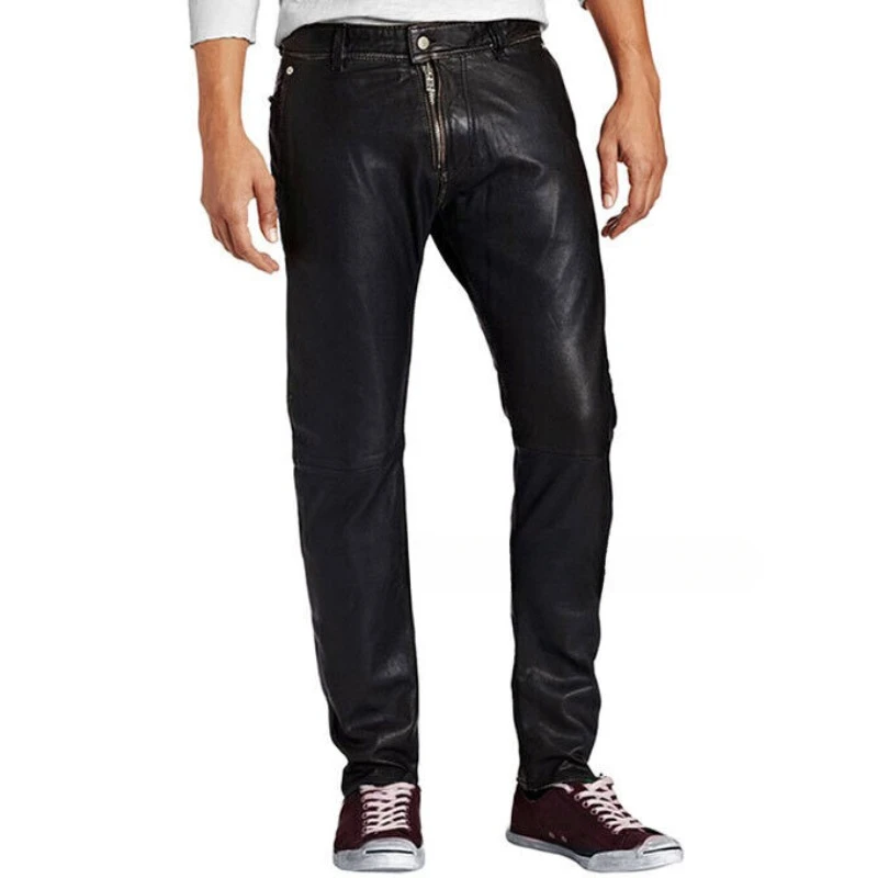 Casual Wear Outfit Genuine NAPA Natural Leather Pant Black Hand Made Trouser