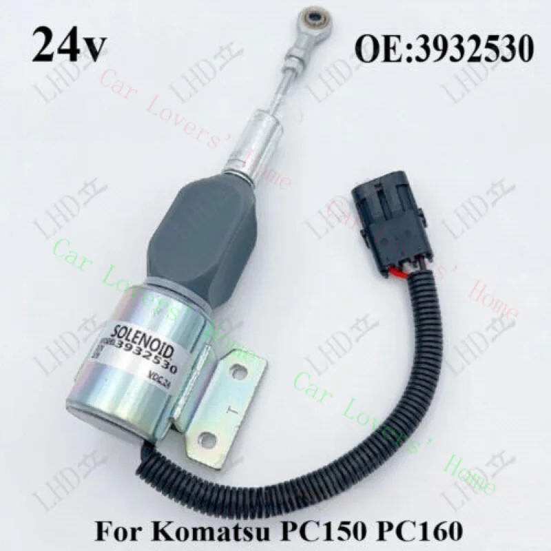 

A+ 24V For Komatsu PC150 PC160 Fuel Shutoff Solenoid Valve SA-4756-24 SA-4891-24