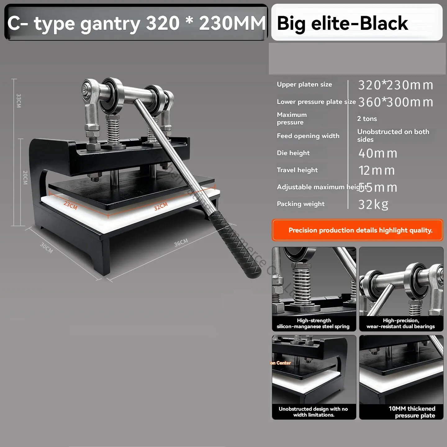 320x230 Manual Cutting Machine DIY Adhesive Fabric, Leather Sample, Knife Mold, Stamping Die-cutting Machine