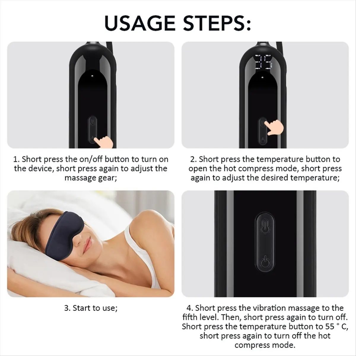 FSLH Eye Massager Intelligent Eye Protection Device Hot Compress Massager Sleep Blackout Eye Mask Eye Relief Improved Sleep